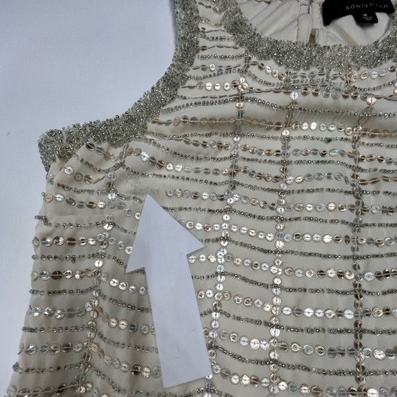 Adelyn Rae beaded sequin mini dress cream size M - Picture 14 of 14